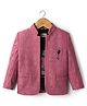 Dapper Dudes Full Sleeves Textured & Brooch Detailed Blazer With Typography Printed Tee - Pink