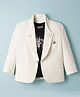 Dapper Dudes Full Sleeves Textured Blazer With Typography Printed Tee - Off White