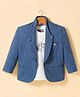 Dapper Dudes Full Sleeves Textured Blazer With Typography Printed Tee - Blue