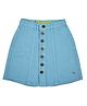 Knit N Knot Denim Woven Solid  Skirt - Turquoise