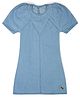Knit N Knot Denim Woven Half Sleeves Solid Dress - Light Blue