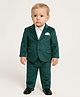 Spool Junior Velvet Woven Full Sleeves Solid 3 Piece Party Suit Set - Bottle Green