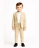 Spool Junior Velvet Woven Full Sleeves Solid 3 Piece Party Suit Set - Cream