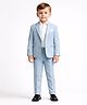 Spool Junior Cotton Woven Full Sleeves Solid 3 Piece Party Suit Set - Sky Blue