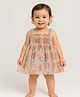 Spool Junior Cotton Woven Sleeveless Embroidered Designed Dress - Pink