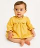Spool Junior Cotton Woven Full Sleeves Solid Dress - Yellow