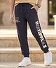 Pine Kids Looper Knit Full Length Lounge Pant With Unstoppable Print - Black