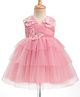 Babyhug Select Woven Sleeveless Party Dress with Butterfly Applique - Pink