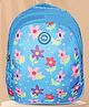 Pearlbags Polyester Water Resistant Printed Small Backpack With 3 Compartment For Kids Blue -Height 14 Inches