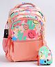 Pearlbags Height 16 Inches Polyester Water Resistant Casual Backpack With Pencil Pouch For School For Boys and Girls Peach
