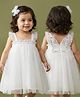 Babyhug Select  Woven Sleeveless Party Dress with Sequin Detailing - White