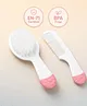 Babyhug Ergo Grip Hair Brush & Comb Grooming Set - Pink| Soft Nylon Bristles| Rounded End Comb Teeth| Baby Safe