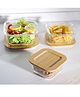 Borosilicate Food Container Square (Mutlipack) - Bamboo lid | Set of 3(320ml  520ml  800ml) | LB301SQ-N