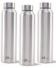 The Better Home 304 Stainless Steel Water Bottle 1 Litre | Durable & Leak-Proof | For Office, Home, Kids, School For Women Men (Silver - 3 Pcs)