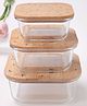 Borosilicate Food Container - Square (Happy Dance) | SAN008-HDC | Pack of 3
