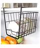 The Better Home Kitchen Storage Rack Basket | Carbon Metal | Under Cabinet Storage Shelf Basket Hanging | Cabinet Hanging -Small | Space Saver