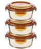 Borosilicate Glass Container with PP lid-Round|JDA026-AMB|Amber|580 ML|Pack of 3
