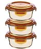 Borosilicate Glass Container with PP lid-Round|JDA027-AMB|Amber|890 ML|Pack of 3