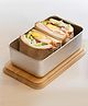 The Better Home 304 SS Microwave Safe Stainless Steel Container with lid (950ml) Bamboo Lid | Steel Microwave Safe Container with Lid | Lunch Box for Kids Office Men Women | Steel Tiffin Box