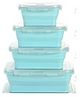 Foladable Silicone Lunch Box-XTN005-BLE|Pack of 4
