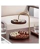The Better Home 2-Tier Serving Trays | Mango Wood and Metal Rod | Ideal for Entertaining and Home Decor | Versatile Use for Home and Office | Dark Brown | Pack of 1