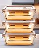 Borosilicate Glass Container with PP lid-Rectangular|JDA023-AMB|Amber|970 ML|Pack of 3