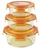 Borosilicate Glass Container with PP lid-Round|JDA024-AMB|Amber|S 365 MLM 580 MLL 890 ML
