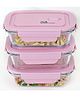 Borosilicate Food container pack of 3 (680ml)-JINGDA009-PNK