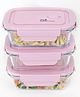 Borosilicate Food container pack of 3 (410ml)-JINGDA007-PNK