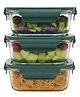 The Better Home Lunch Boxes | Borosilicate Glass Tiffin Box | Microwave Safe Oven Safe | Lunch Box for Office Home Kitchen | Food Safe Container | Leak Proof Air-Tight Lid | Capacity 410ml | Pack of 3