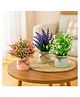 The Better Home Artificial Plants Pack of 3 | Multi Colour Flowers Bunch | Plastic Plant with Pot | Artificial Flowers with Pot | Desk Decor Items | Artificial Plants for Decoration