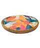 Tropical Round Tray Mango wood and Meena Art