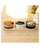 Ceramic bowl with bamboo tray set-CBK757-130ml