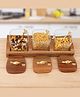 glass spice jar with acacia wood tray and spoon  | ST23356 - 380ml Each