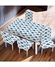 UMAI Dining Table Cloth | Dining Table Cover 4 Seater Cover Set | Water Proof Cloth Dust and Oil Repellent Washable | 4 Chairs 1 Table Cover| Printed Blue