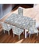 UMAI Dining Table Cloth | Dining Table Cover 4 Seater Cover Set | Water Proof Cloth Dust and Oil Repellent Washable | 4 Chairs 1 Table Cover| White and Blue