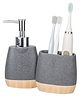 Poly-Resin Soap Dispenser Set|Grey-Natural|YTX3009D