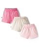 Bonfino Cotton Knit Solid Colour Shorts Pack Of 3 - Pink White & Fuchsia