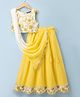 Pine Kids Rayon Woven Sleeveless Floral Printed Choli & Lehenga Set With Dupatta - Yellow
