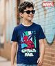 Pine Kids Disney Single Jersey Knit Half Sleeves T-Shirt With Spider Man Print - Navy Blue