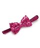 Bhoomi Collection Sequins Embellished Bow Applique Detailed Headband - Dark Pink