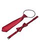 Bhoomi Collection Set Of 2 Solid Bow Tie & Tie - Maroon