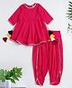 The Magic Wand Rayon Woven Half Sleeves Gota Lace Embellished Kurti & Dhoti Set - Fuchsia