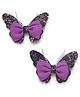 Bhoomi Collection Butterfly Applique Detailed Glittered Hair Clips - Black