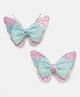 Bhoomi Collection Glittered Butterfly & Pearl Embellished Hair Clips - Multi Color