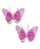 Bhoomi Collection Shimmer Butterfly & Bow Detailed Hair Clips - Purple