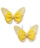 Bhoomi Collection Shimmer Butterfly & Bow Detailed Hair Clips - Yellow