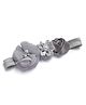 Bhoomi Collection Floral Applique Detailed Pearls & Rhinestones Embellished Headband - Grey