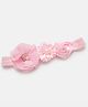 Bhoomi Collection Floral Applique Detailed Pearls & Rhinestones Embellished Headband - Light Pink