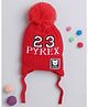 The Magic Wand 23 Number Printed Pom Pom Detailed Cap - Red - Circumference - 33 cms